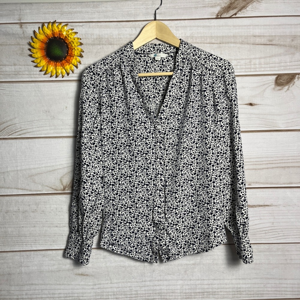 Boden Annora Floral Print‎ Long Sleeve Blouse Top US 8 UK 12